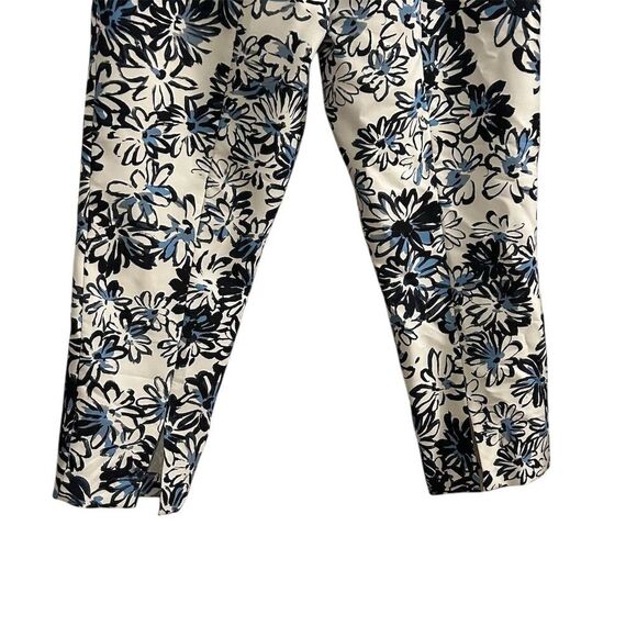Lisette L Montreal Women's Floral Pop Art 26” Ankle Pants Back Slit Blue Size 16 - Picture 6 of 14